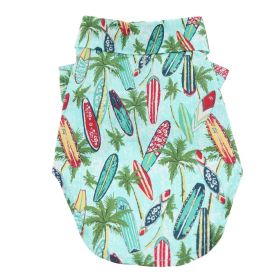 Hawaiian Camp Shirt (Color: Surfboards and Palms, Size: Medium)