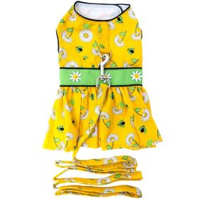 Ladybugs and Daisies Dog Dress with Matching Leash (Size: Large)