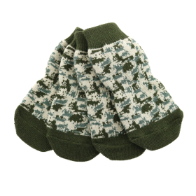 Non-Skid Dog Socks (Color: Green Camo, Size: Large)