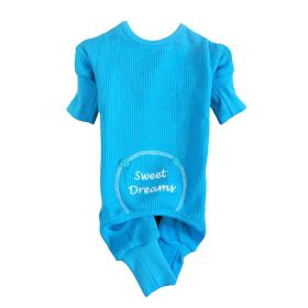 Sweet Dreams Thermal Dog Pajamas (Color: Blue, Size: Large)