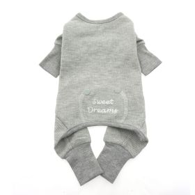 Sweet Dreams Thermal Dog Pajamas (Color: Alloy Gray, Size: Small)