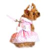 Polka Dot and Lace Dog Dress Set with Leash