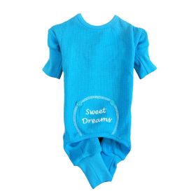 Sweet Dreams Thermal Dog Pajamas (Color: Blue, Size: Small)