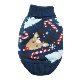 Combed Cotton Ugly Reindeer Holiday Dog Sweater (Size: Small)