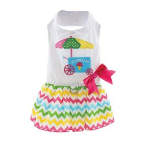 Ice Cream Cart Dress with Matching Leash (Size: Large)