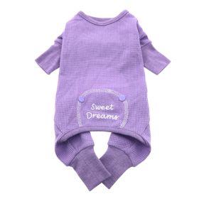 Sweet Dreams Thermal Dog Pajamas (Color: Lilac, Size: Medium)