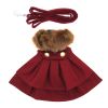 Wool Fur-Trimmed Dog Harness Coat